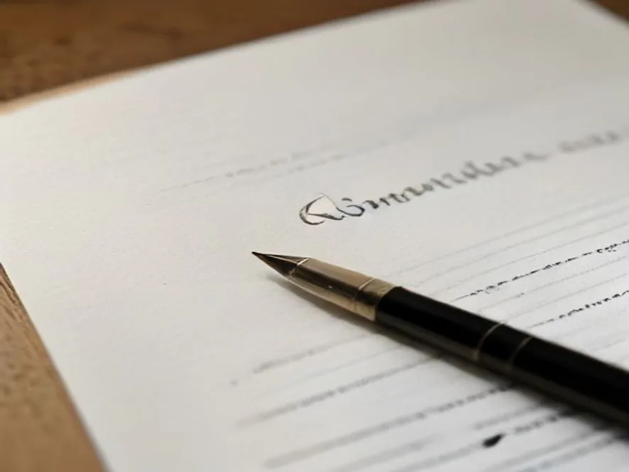 Contrato assinado com caneta-tinteiro sobre a mesa
